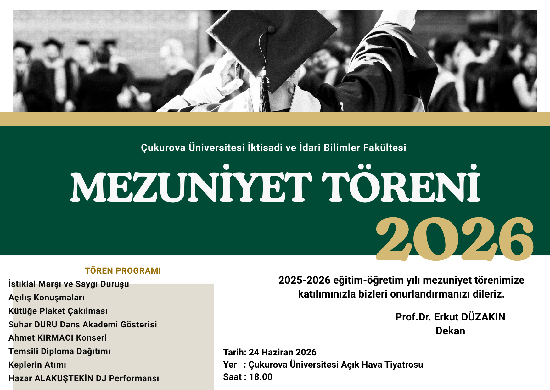 İktisadi ve İdari Bilimler Fakültesi Mezuniyet Töreni 2026