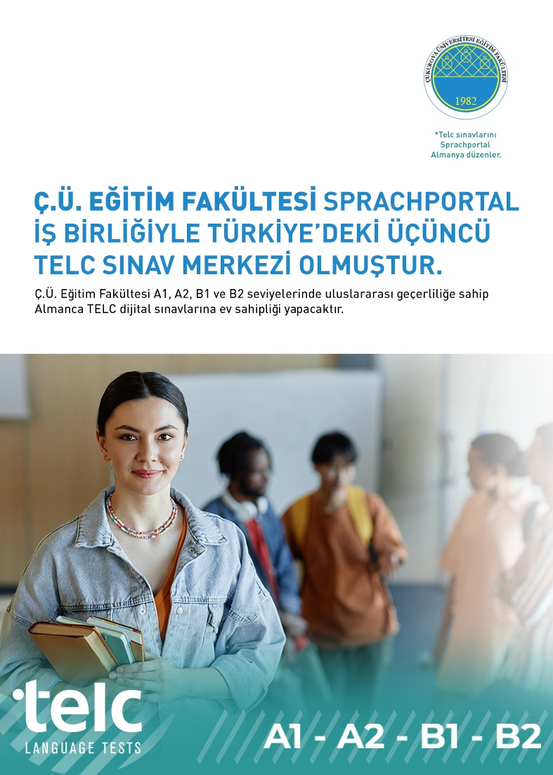 Fakültemiz, Sprachportal iş birliğiyle Türkiye’de (Ankara ve İstanbul’dan sonra) üçüncü TELC sınav merkezi olarak; A1, A2, B1 ve B2 seviyelerinde uluslararası geçerliliğe sahip Almanca TELC dijital sınavlarına ev sahipliği yapacaktır.