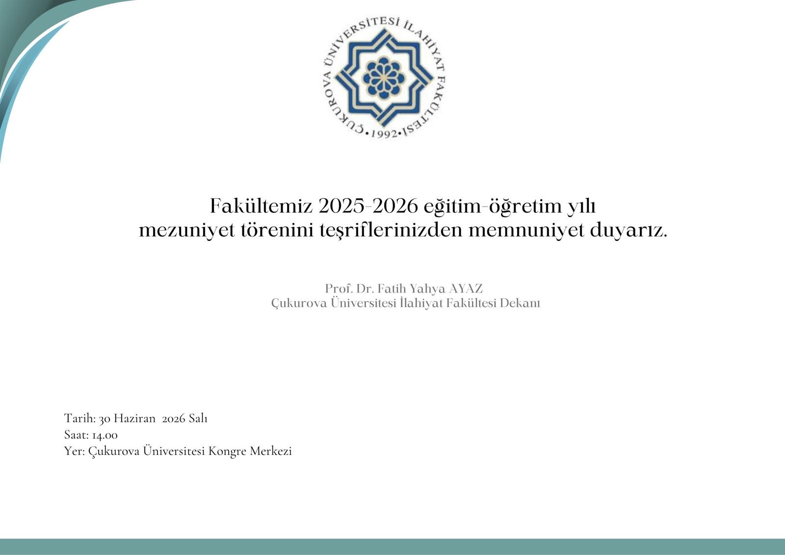 İlahiyat Fakültesi Mezuniyet Töreni