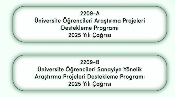 TÜBİTAK 2209-A ve 2209-B Üniversite Öğrencileri Araştırma Projeleri Destekleme Programları 2025 Yılı Çağrıları Açıldı.
