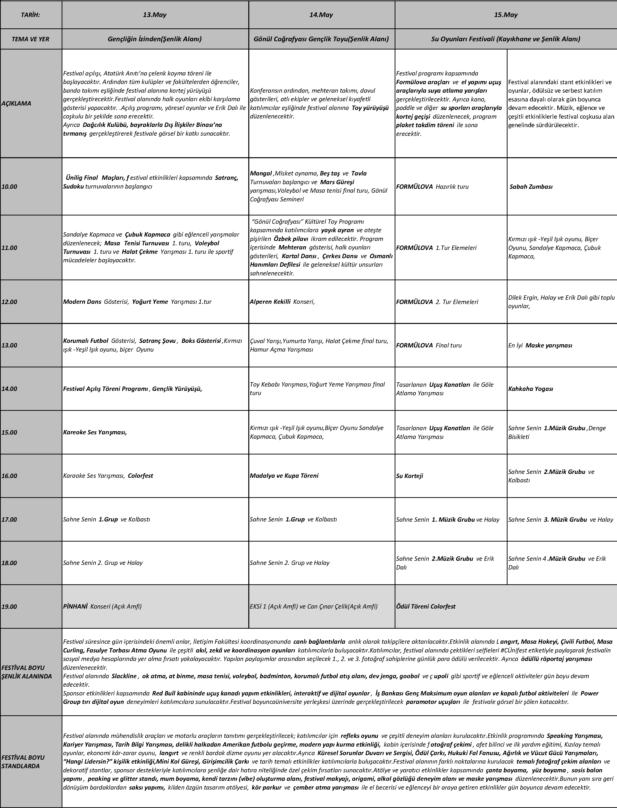 Bahar Şenliği Program Afişi